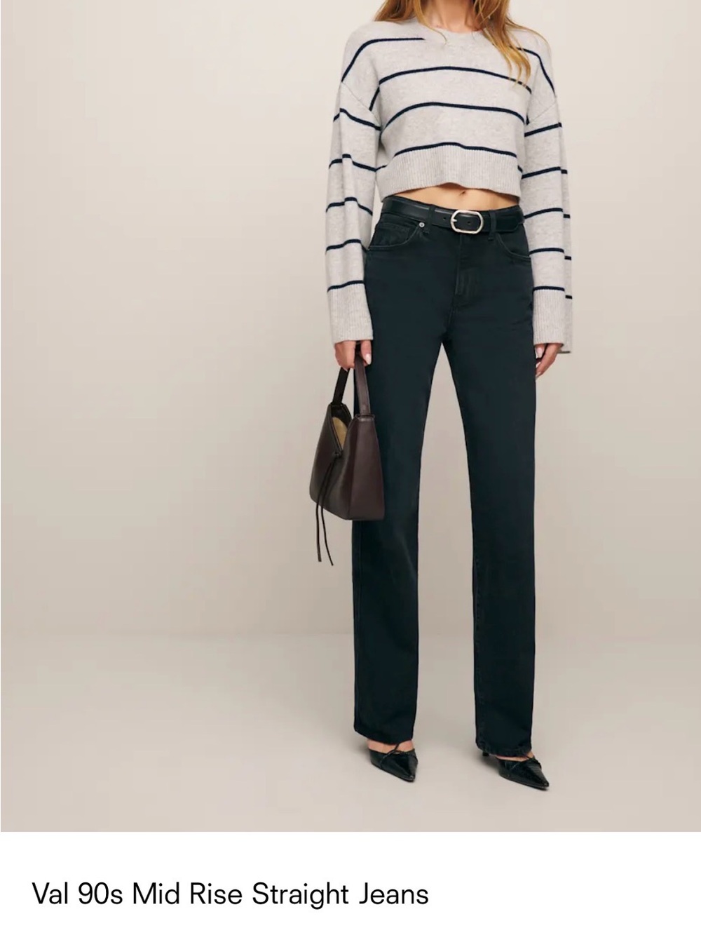 Mid-Rise Straight Jeans in Black